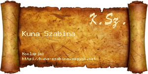 Kuna Szabina névjegykártya